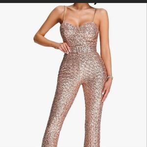 Bella Barnett gold jumpsuit size medium worn once.